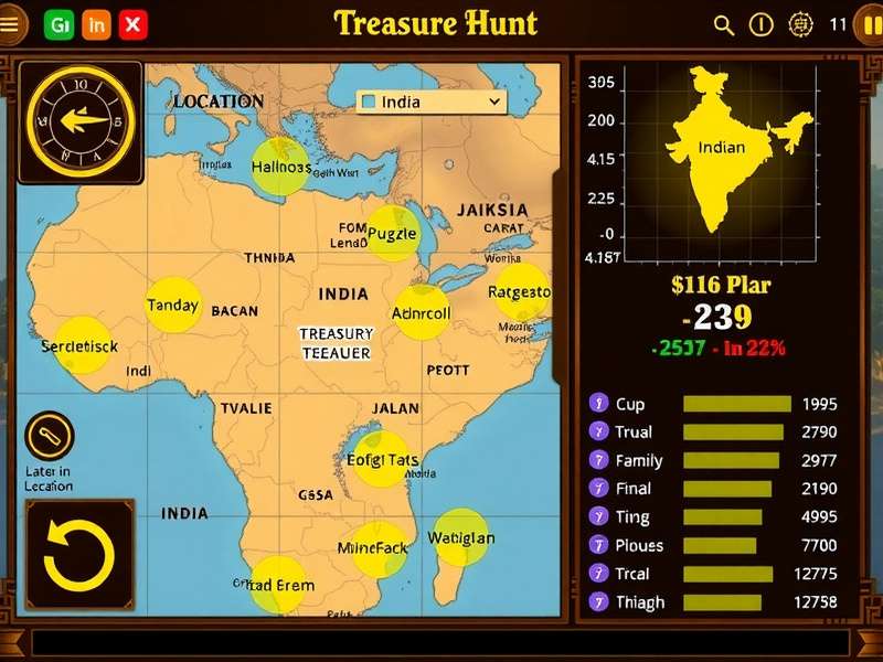 Triangular Treasure Hunt gameplay screenshot showing puzzle interface
